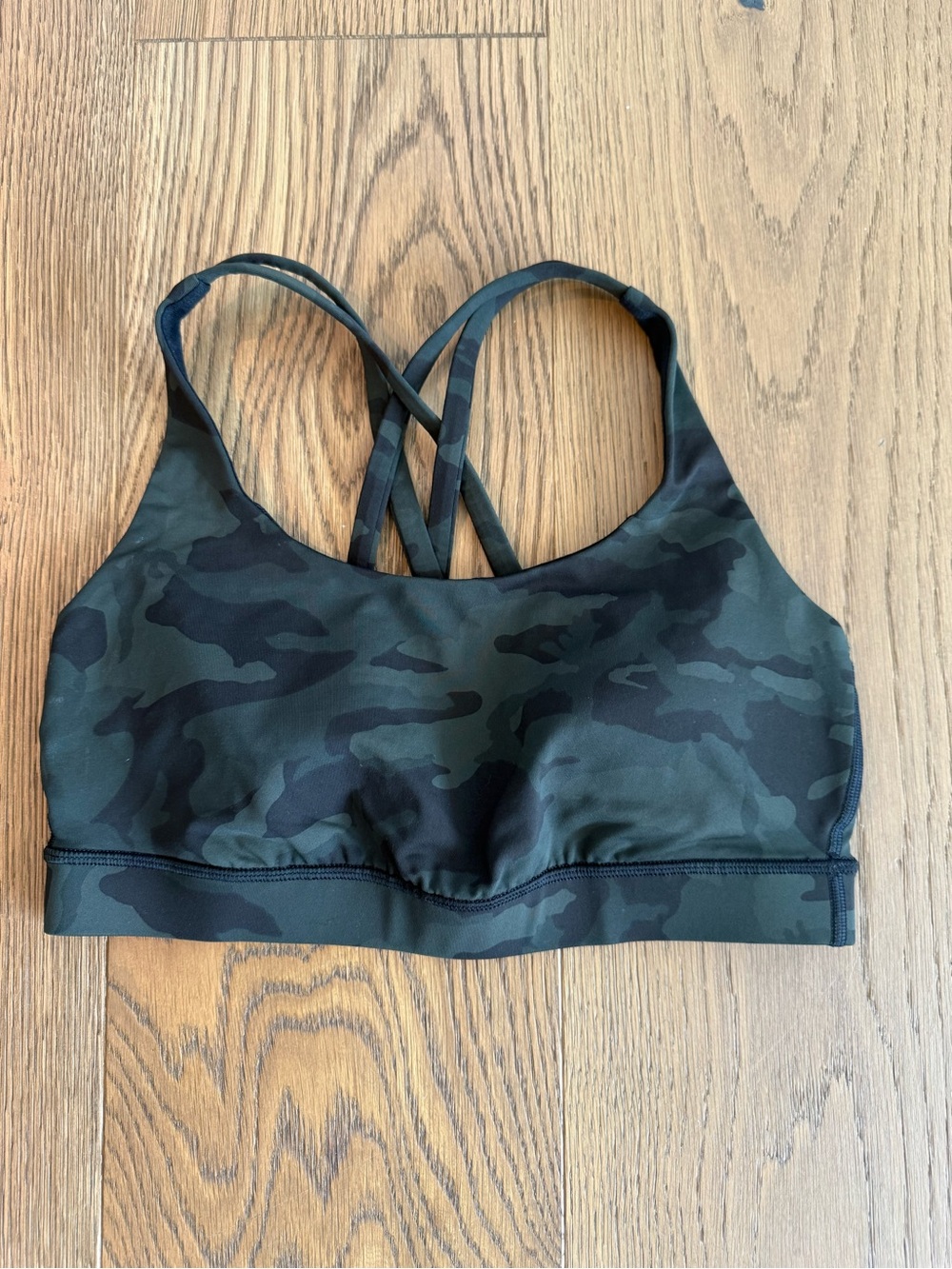lululemon athletica Dark Green Camo Energy Sports Bra